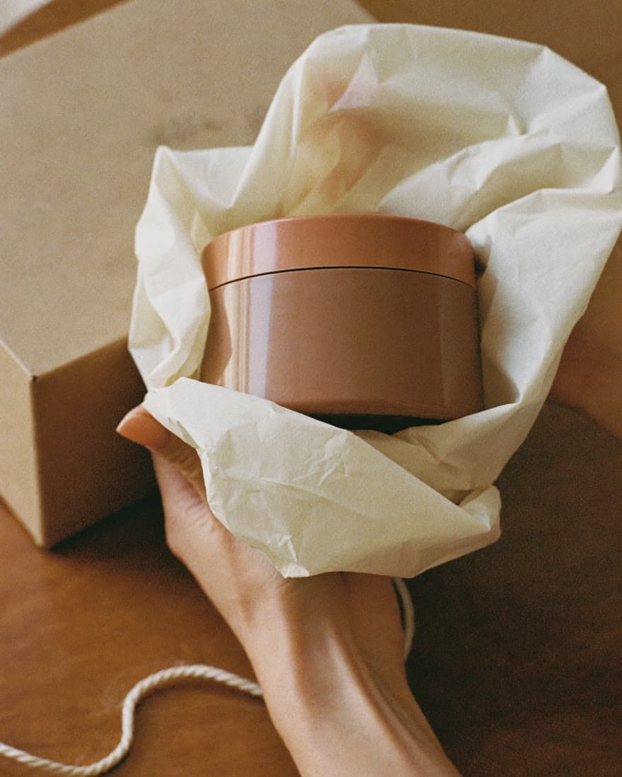 An Indonesian brand's product cradled in tissue, ready for Singapore