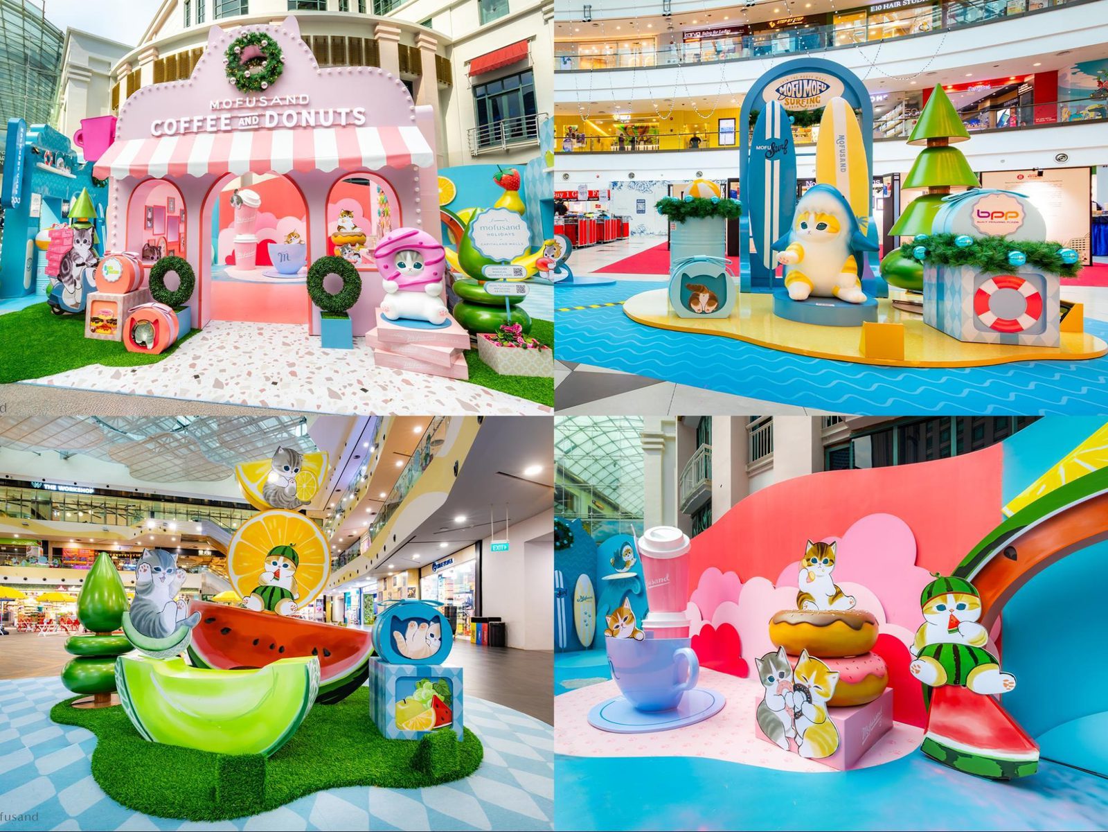 Mofusand-themed pop-up installations across CapitaLand malls including Bugis Junction, Bukit Panjang Plaza and Plaza Singapura in Singapore