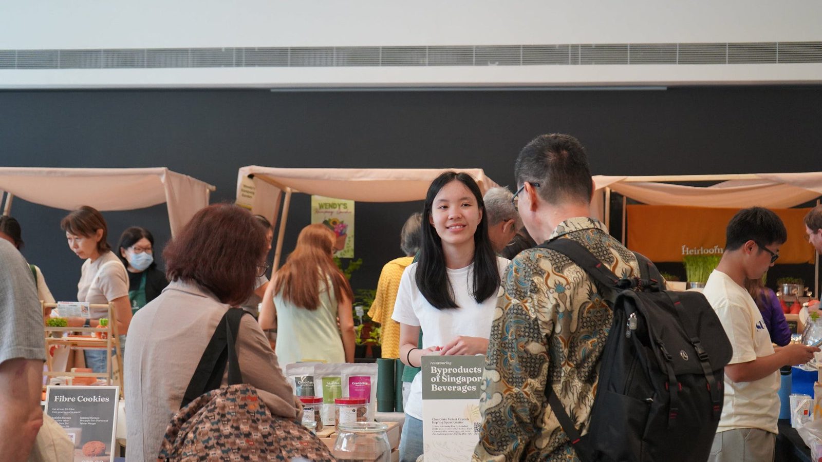 Market stalls showcasing local products at City Sprouts